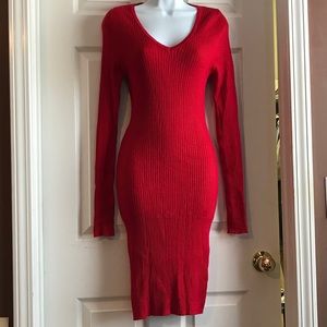 Derek Heart Lipstick Red Sweater Dress